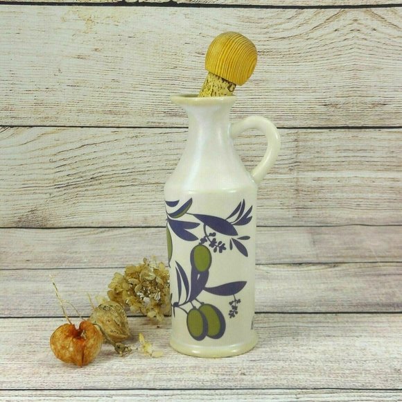 Olive Oil Dispenser Bottle Ceramic Handmade Painted Home Kitchen Decoration - Picture 6 of 10